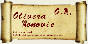 Olivera Monović vizit kartica